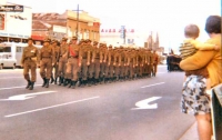 27 RSAR A Coy - Parade through Pt Adelaide -Capt Allen leading followed by Lt John Harrison 1969