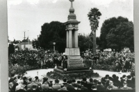 Catafalque Party, Vansittart Park & War Memorial Mt Gambier (Kevin Cram in kilt) ANZAC Day 1960