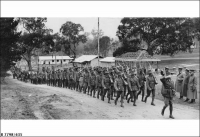 A platoon of SA militia lead a march at Woodside 1939